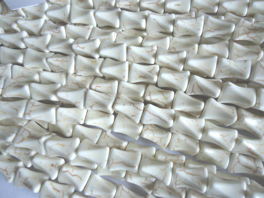 (image for) White bone shaped beads #TU1266
